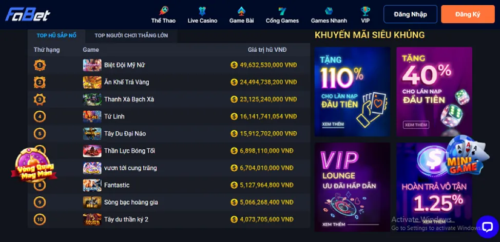 Bảng cấp độ VIP 999ok Đá Gà